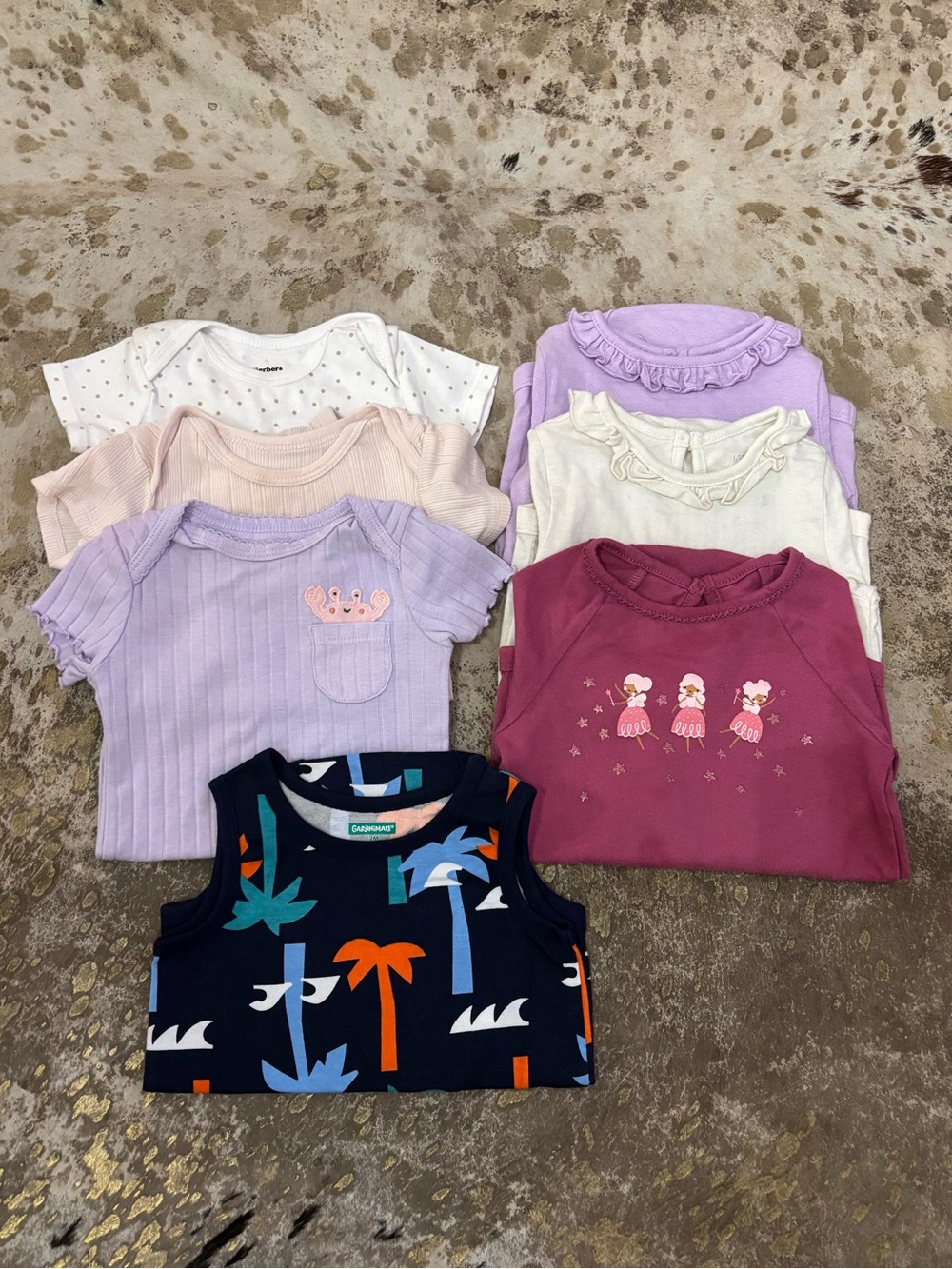Mixed Onsies Bundle - 3 short sleeve, 3 long sleeve, 1 tanktop